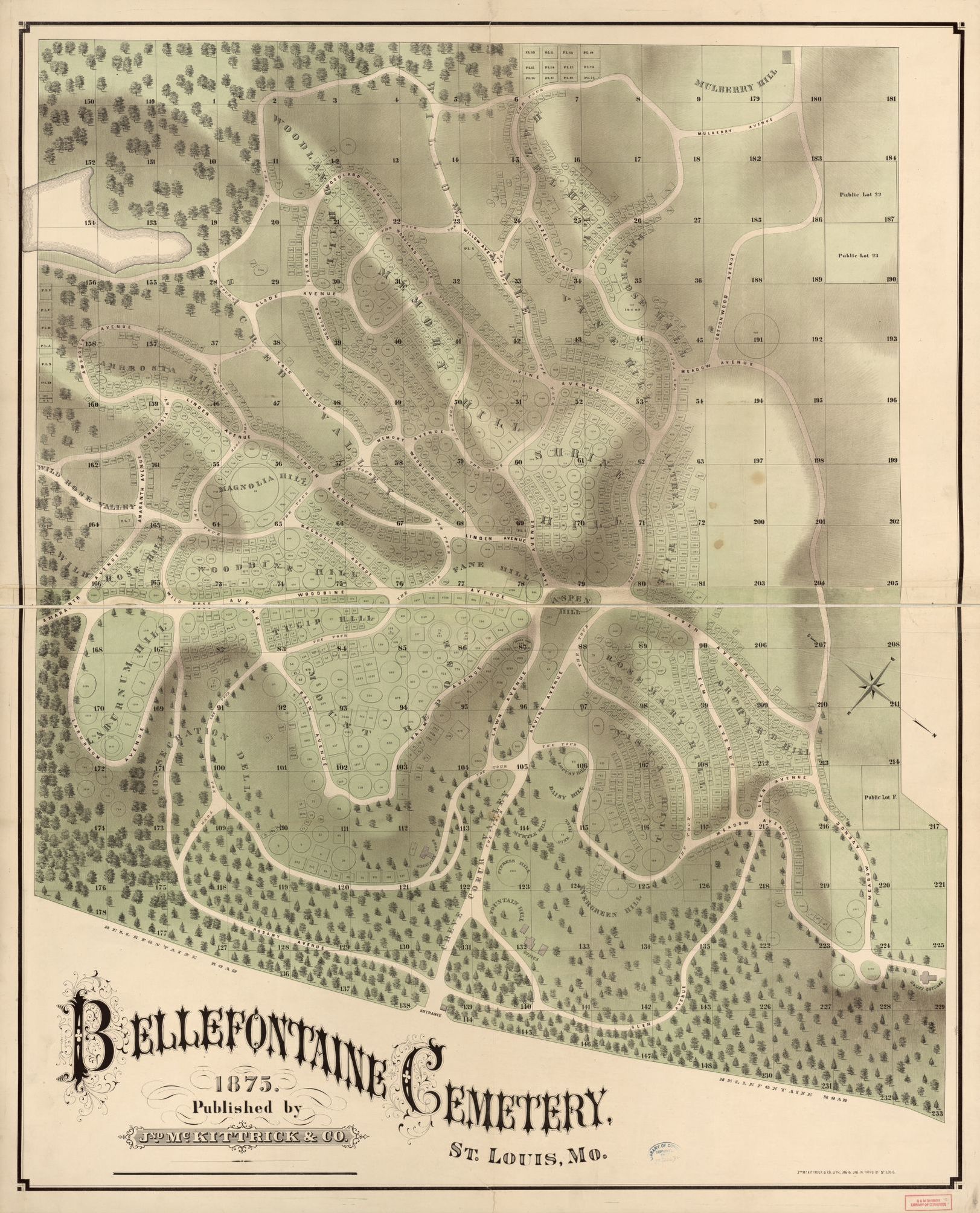 Older Bellefontaine Cemetery Map