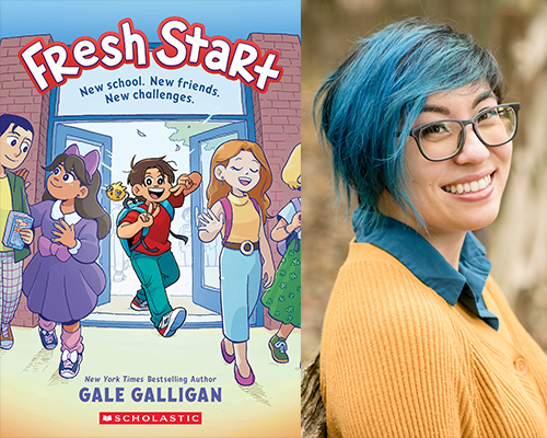 "Fresh Start" book cover and color author photo of Gale Galligan