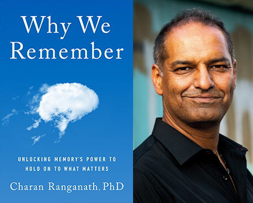 "Why We Remember" book cover and color author photo