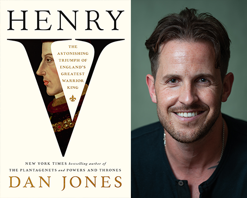 "Henry V" book cover and color author photo