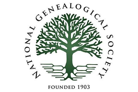 National Genealogical Society - Founded in 1903 (logo containing green tree with black text in a circle surrounding tree