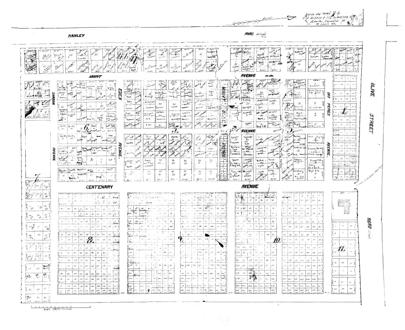 Hand-drawn Wesleyan Cemetery Plot Map