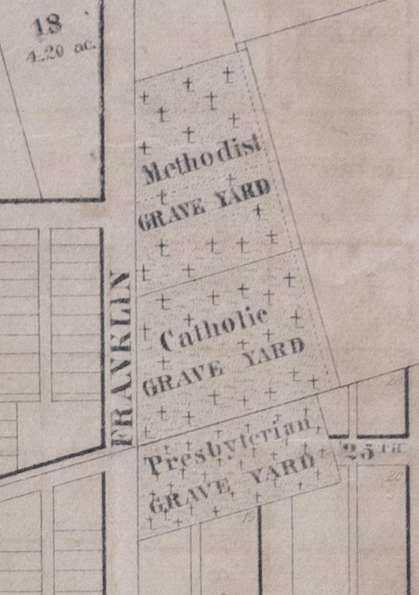 Vintage map of Franklin Pratte Cemetery