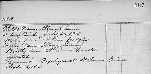 St. Ann's Orphan's Home - Children Ledger